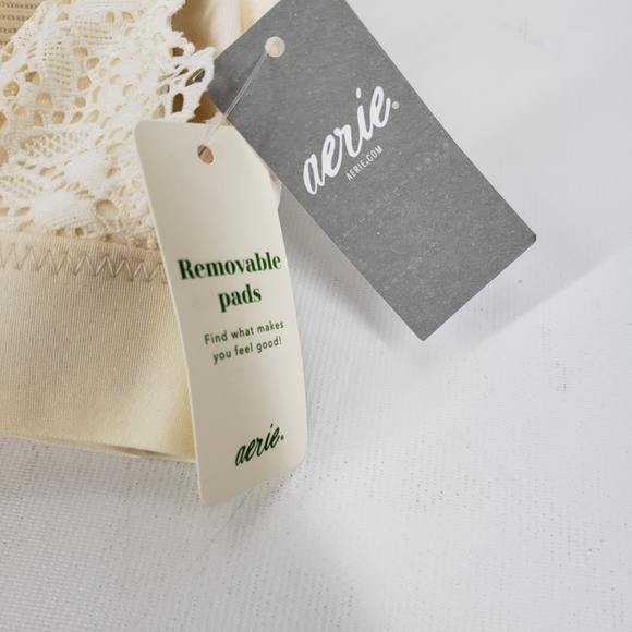 Aerie Lace Padded Bralette Cream Size Large NEW - Picture 4 of 9